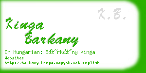 kinga barkany business card